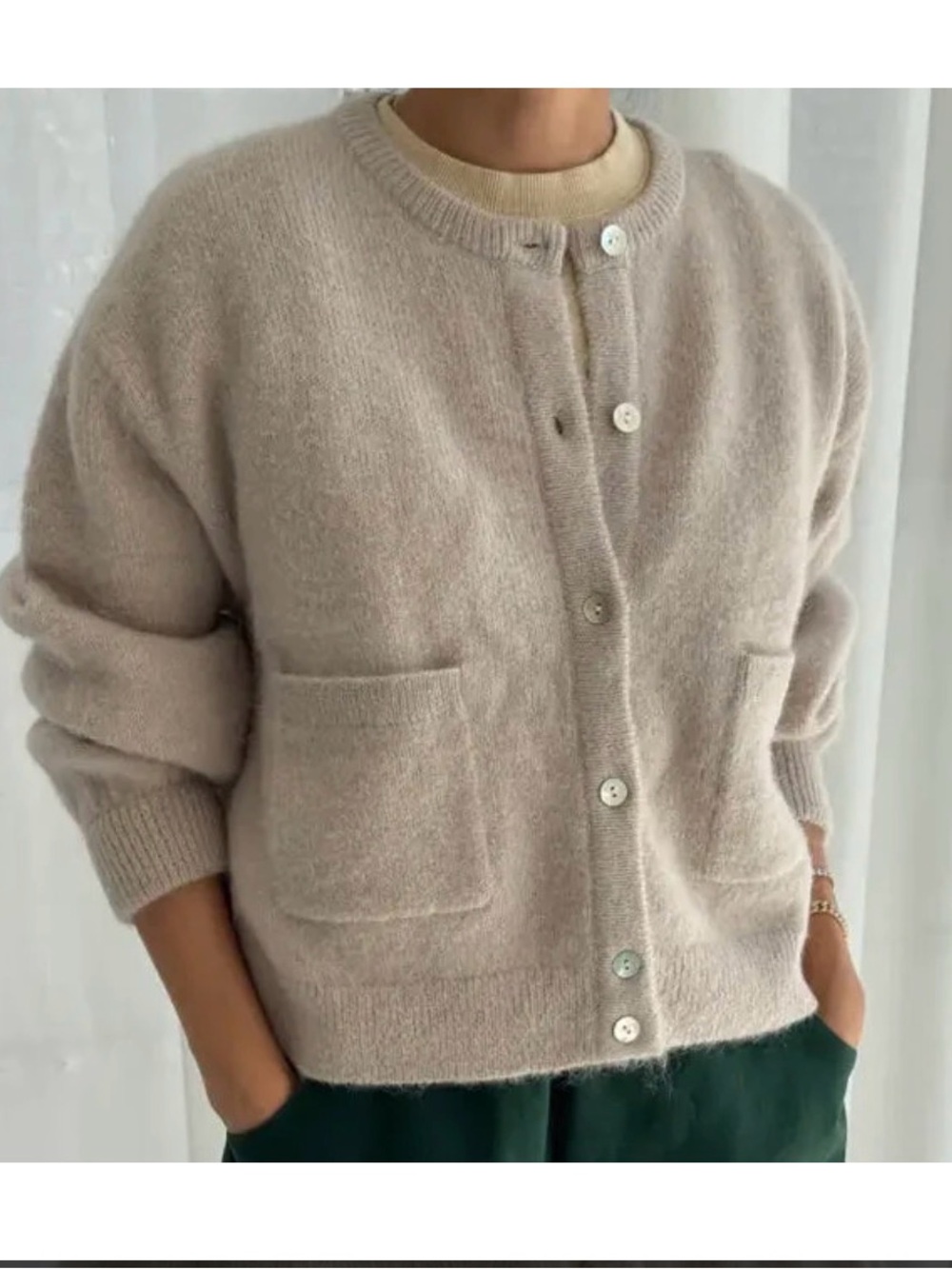 LE BON shoppe  Cream/Tan cardigan Amélie Alpaca Cardigan